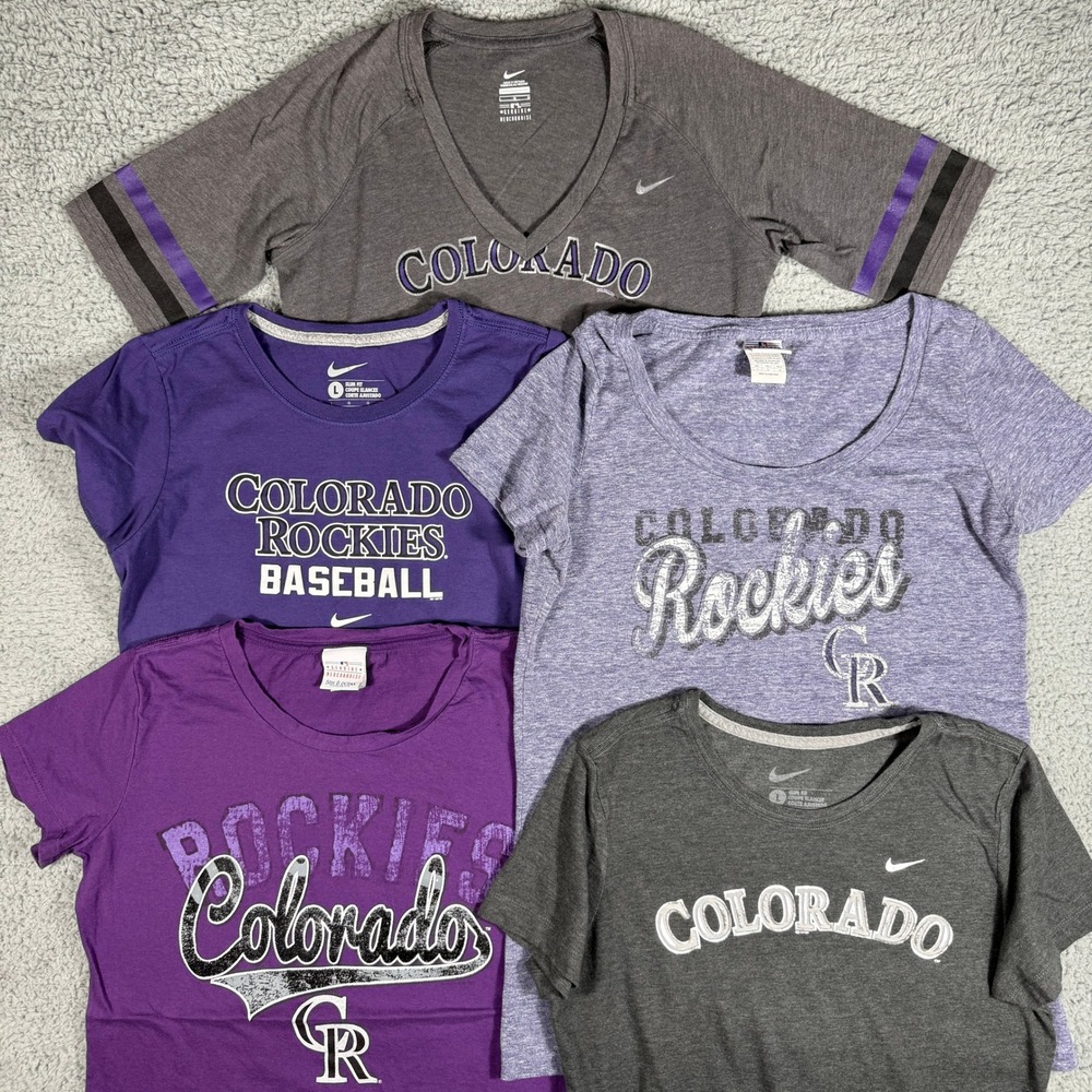Colorado Rockies Women's T-Shirt Size Large Lot Of 5 Nike MLB